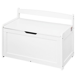 VEVOR Wooden Toy Chest for Kids, Toddler Toy Storage Box with Flip-Top Lid and Safety Hinge, 32.68 x 17.91 x 24.02" Large Kids Storage Bench, White - 1 of 4