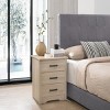 GlasFlength Nightstands Modern Three Drawer Sandle Wood Bedside Table with Sleek Surface for Contemporary Bedrooms, Brown, 22"*18"*23" - 2 of 4