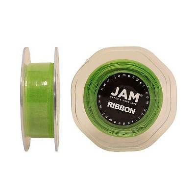 JAM Paper Sheer Organza Ribbon 7/8 Inch Wide x 25 Yards Apple Green 807SHAPPGR25