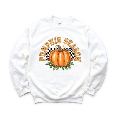 Simply Sage Market Women's Graphic Sweatshirt Pumpkin Season Checkered