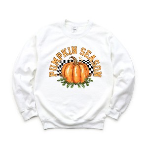 Simply Sage Market Women's Graphic Sweatshirt Pumpkin Season Checkered - 1 of 4
