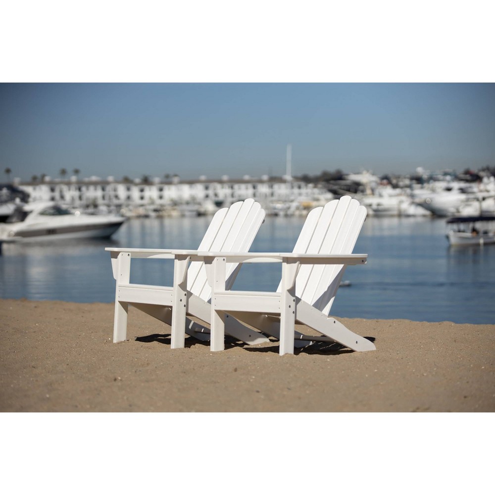 Marina 2pk Outdoor Patio Adirondack Chairs White LuXeo