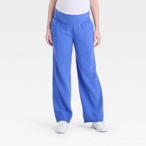 High-Rise Smocked Wide Leg Gauze Maternity Pants - Isabel Maternity by Ingrid & Isabel™ - 1 of 3