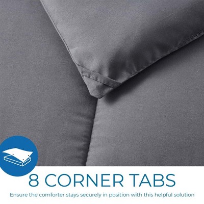 Gray Twin Microfiber All-Season Duvet for Adults