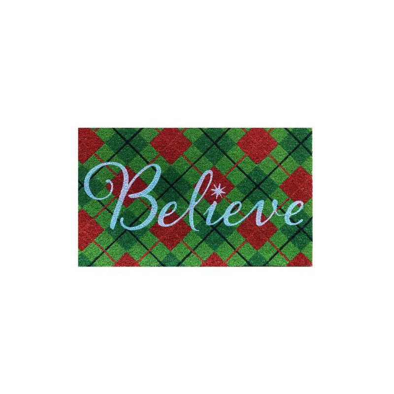 Believe Christmas Coir Doormat 30" x 18" Indoor Outdoor Briarwood Lane, 1 of 4