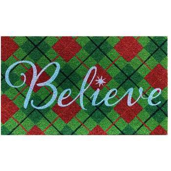 Believe Christmas Coir Doormat 30" x 18" Indoor Outdoor Briarwood Lane