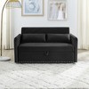 Ridstar 55 in. W 3-in-1 Adjustable Convertible Sleeper Sofa with 2 Lumbar Pillows and Side Pocket For Living Room-Black - 3 of 4