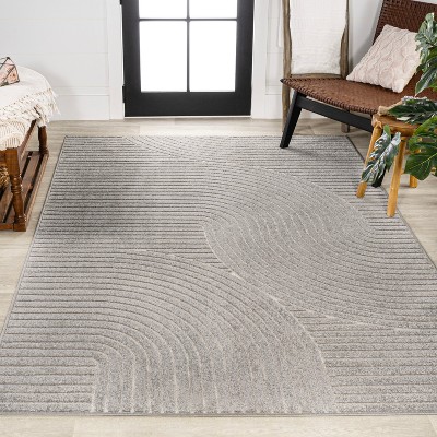 JONATHAN Y Skagen High-Low Minimalist Curve Geometric Indoor/Outdoor Area Rug