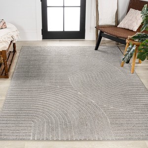 JONATHAN Y Skagen High-Low Minimalist Curve Geometric Indoor/Outdoor Area Rug - 1 of 4