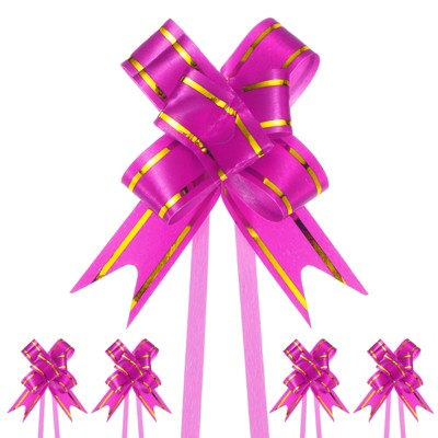 Unique Bargains Plastic Durable Glossy Appearance Waterproof Gift Wrap Satin Pull Bows 100 Count