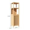 52" Tall Bamboo Storage Cabinet with 2 Open Shelves and 1 Door for Bathroom, Natural 4A - ModernLuxe - 3 of 4