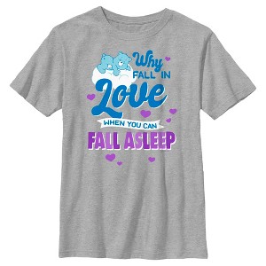 Boy's Care Bears Valentine's Day Bedtime Bear Why Fall in Love T-Shirt - 1 of 4