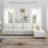 120"W Oversized L-Shaped Sectional Sofa with Reversible Chaise, 5-Seat Armless Deep Seat Couch with Lumbar Pillows - ModernLuxe - 2 of 4