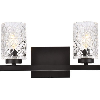 Elegant Lighting Cassie 2 lights bath sconce in black with clear shade