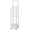 62"H Wood Garden Greenhouse Balcony Portable Mini Cold Frame with Movable Storage Box and Adjustable Shelves for Outdoor Indoor Use, White/Black-Moder - 4 of 4