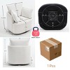 Swivel Accent Chair,Upholstered Swivel Chair with Curved Backrest and Metal Base,Barrel Swivel Chair for Living Room or Bedroom-Koiai - 4 of 4