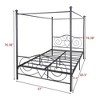 TiramisuBest Metal Canopy Bed Frame,Platform Bed Frame Queen with X Shaped Frame,Queen,Black - 3 of 4