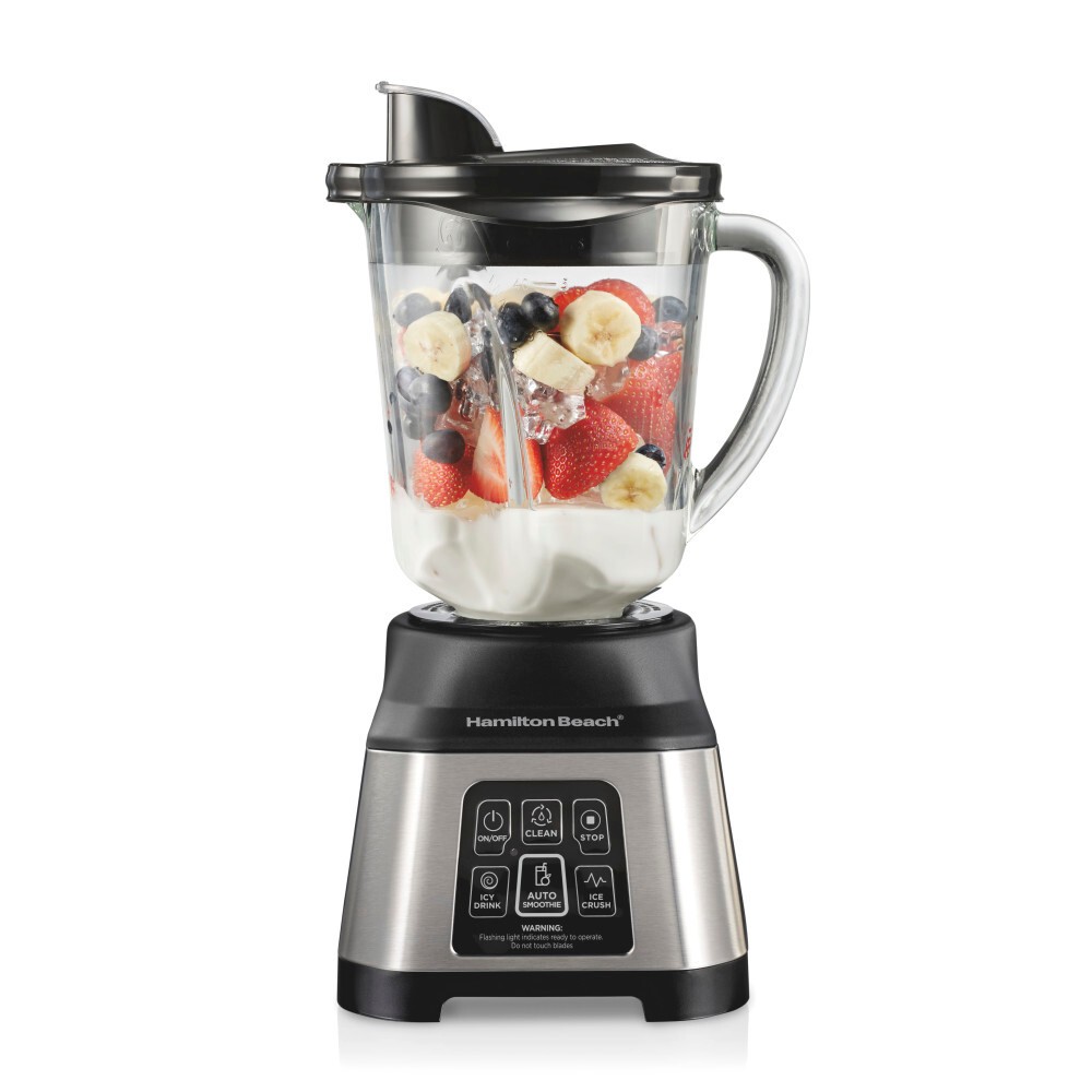 Photos - Mixer Hamilton Beach Smoothie Smart Electronic Blender 40 Oz. Glass Jar Auto Smoothie Program 56208: 850W, 3 Speeds, Dishwasher-Sa 