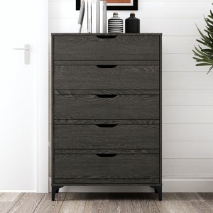 Galano Lilay 5-Drawer Chest of Drawer (46.4 in. H x 15.6 in. W x 30.7 in. D) in Dusty Gray Oak, Knotty Oak, Dark Gray Oak - 1 of 4