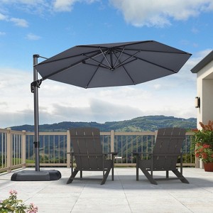 PURPLE LEAF 10 Feet Patio Umbrella Outdoor Cantilever Round Umbrella Aluminum Offset Umbrella with 360-degree Rotation for Garden Pool Patio - 1 of 4