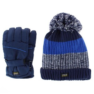 Polar Extreme Boy's Lined Beanie and Ski Glove Winter 2 Piece Set - 1 of 4