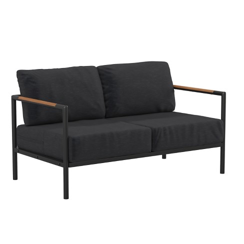 Black metal on sale outdoor loveseat