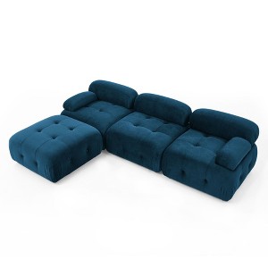 NicBex Upholstered Modular Sectional Sofa L-Shaped Modern Comfy Sofa Couch with Button Tufted Designed and Reversible Ottoman for Living Room - 1 of 4