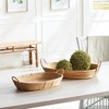 Plum & Post Cane Rattan Trays With Handles, Set Of 2 - 2 of 3