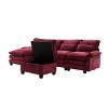 106" Chenille Modular Sectional Sofa with Chaise Lounge and Ottoman, U-Shaped Sleeper Cloud Couch for Living Room or Apartment–The Pop Home - 4 of 4