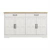 LunaLulinlk 55.91" Large Farmhouse Buffet Cabinet Storage Sideboard with 2 Drawers and 4 Doors for Dining Living Room Kitchen Cupboard-White - 2 of 4