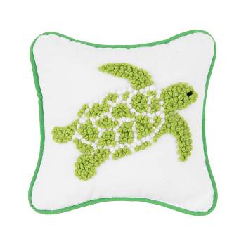 C&F Home Green Turtle French Knot Throw Pillow