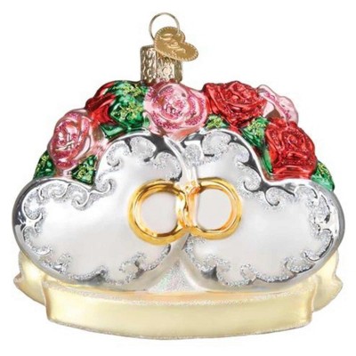 Old World Christmas 3.75 In Couples First Christmas Wedding Gold Rings Ornament Tree Ornaments