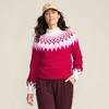 Lands' End Women's Fuzzy Turtleneck Lantern Sleeve Jacquard Sweater - 4 of 4