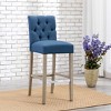 WestinTrends 29" Upholstered Linen Fabric Tufted Bar Stool Chair - 2 of 4