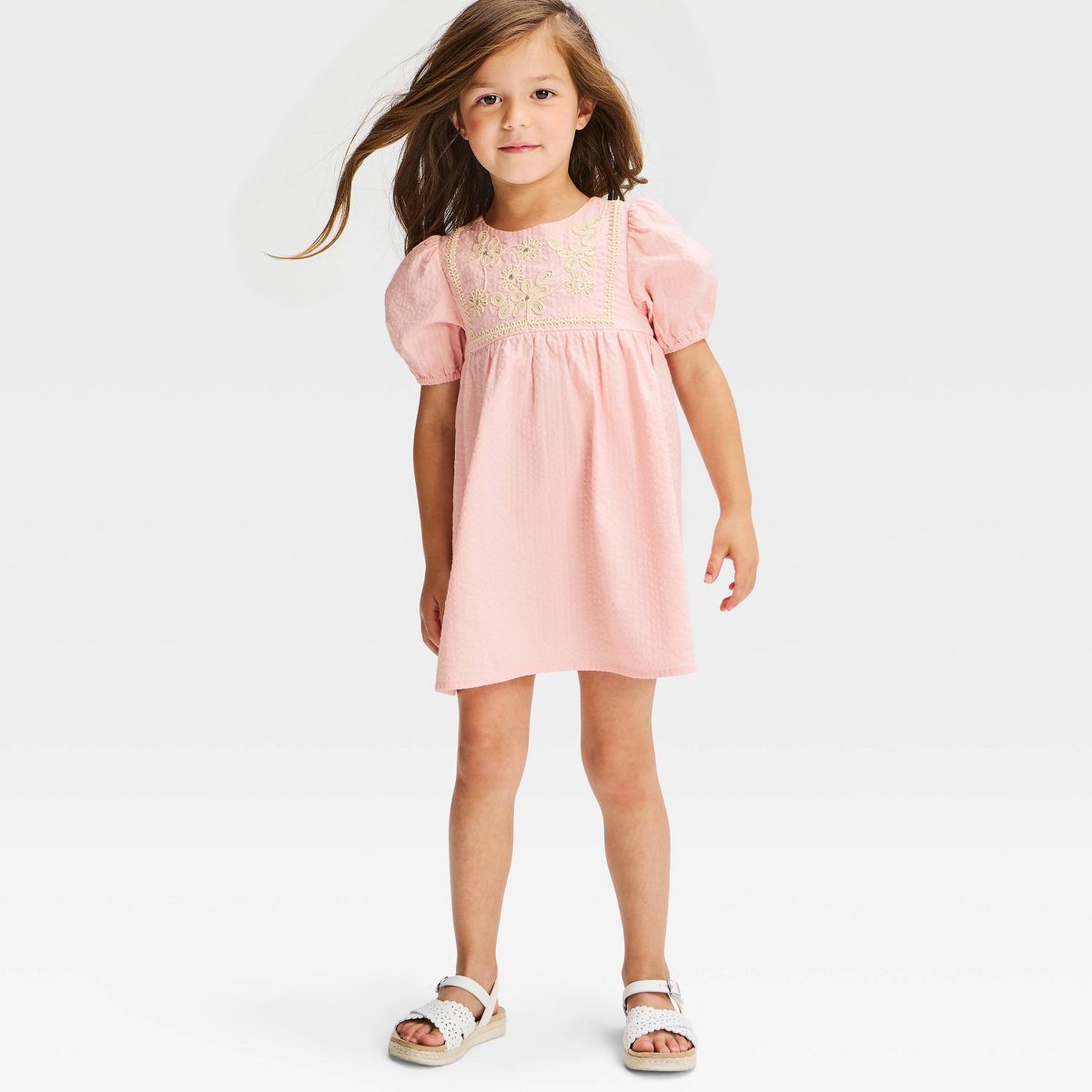 Baby & Toddler Girls' Floral Cording Short Sleeve Dress - Cat & Jack™ - thumbnail 5