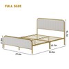 Full Queen King Size Heavy Duty Gold Platform Upholstered Bed Frame with Headboard - 2 of 4