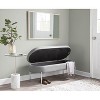 Airsurfer Contemporary/Glam Storage Bench in Chrome Metal and Grey Faux Leather - 2 of 4