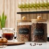 Set of 2 Large Glass Canisters with Airtight Bamboo Lids, Food Storage for Pantry Flour Pasta - 2 of 4