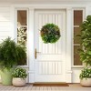 Costway 2 Pack Round Framed Artificial Foliage Wall Art with 9 Types of Mixed Faux Plants - 2 of 4
