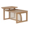 Ridstar 2 Piece Modern Rectangle Nesting Coffee Table Set For Living Room-Brown - 3 of 4