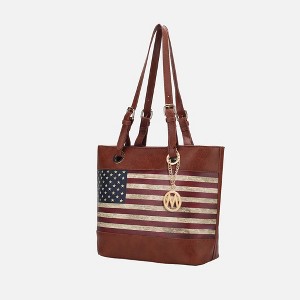 MKF Collection Vera Vegan Leather Patriotic Flag Pattern Women’s Tote Bag by Mia K - 1 of 4