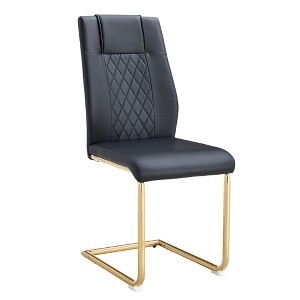 LOVMOR Dining Chairs Set, kitchen & Dining Room Chairs with Metal Legs and Faux Leather Padded Seat, kitchen Chairs w/ High Back - 1 of 4