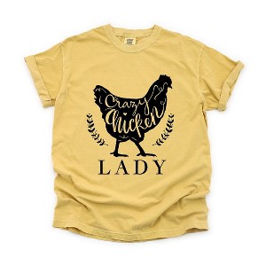 Simply Sage Market Women's Crazy Chicken Lady Short Sleeve Garment Dyed Tee - 1 of 4