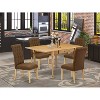 HomeStock 5-Pc Natural Oak Finish Solid Wood Top - Dining Room Set with Dropleaf - Seats 4 - 2 of 4