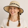 Anna-Kaci Women's Wide Brim Straw Hat with Braided Band and Contrast Bow Detail - 2 of 4