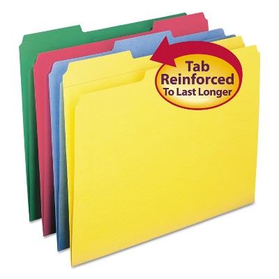 Smead File Folders 1/3 Cut Reinforced Top Tabs Letter Assorted 12/Pack 11641