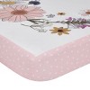 NoJo Keep Blooming Pink, White, Purple and Gold 'Dreams Come True' Wild Flowers 100% Cotton Photo Op Nursery Fitted Crib Sheet - 2 of 4