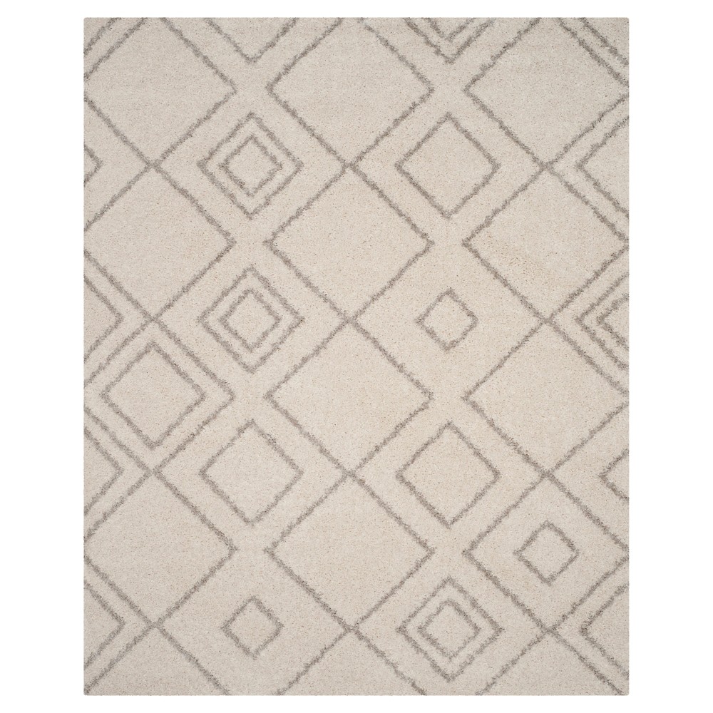 4'x6' Ivory/Beige Abstract Shag/Flokati Loomed Area Rug - Safavieh