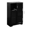 GDFStudio Thalric 25.60'' Modern Cabinet with 2 Glass Doors, 1 Drawer and 1 Open Storage and Adjustable Shelves - 3 of 4