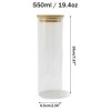 Unique Bargains with Bamboo Lid Decorative Jars Wood Color Clear 1 Pcs - 3 of 4